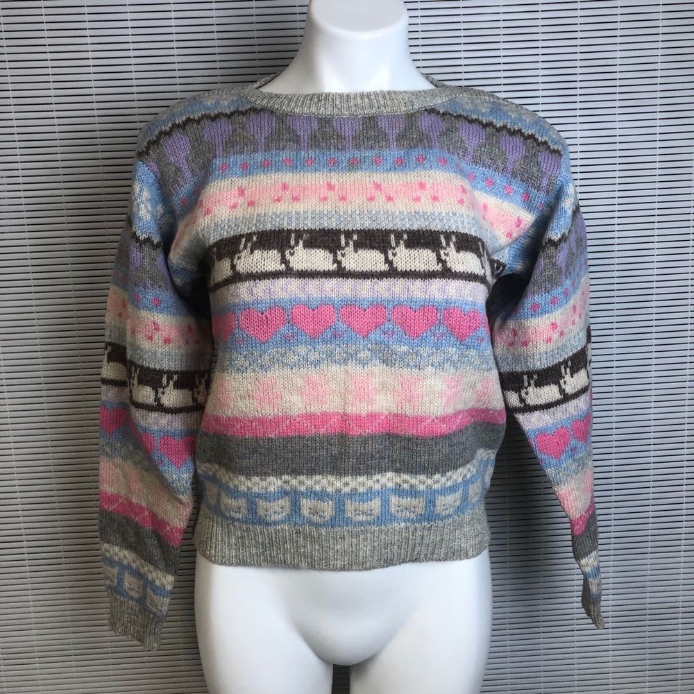 Vintage Pastel Kawaii Knit The Eagle Eye Sweater